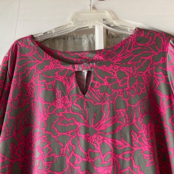 IOLANI HAWAII VINTAGE WOMENS PULLON OVER BLOUSE TOP KEYHOLE NICE PINK HAWAIIAN M - Picture 4 of 7